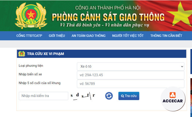 phần mềm tra cứu phạt nguội xe ô tô 