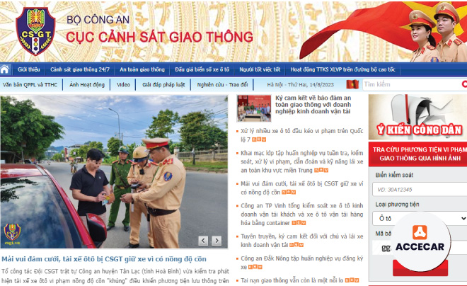 tra cứu thông tin phạt nguội ô tô