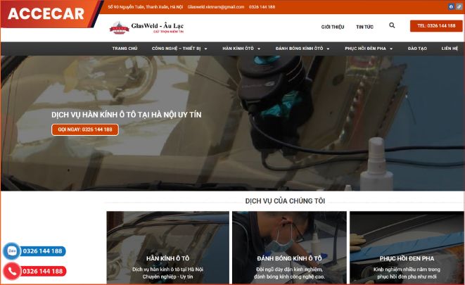 Địa chỉ hàn kính ô tô tại Hà Nội - GlassWeld Âu Lạc